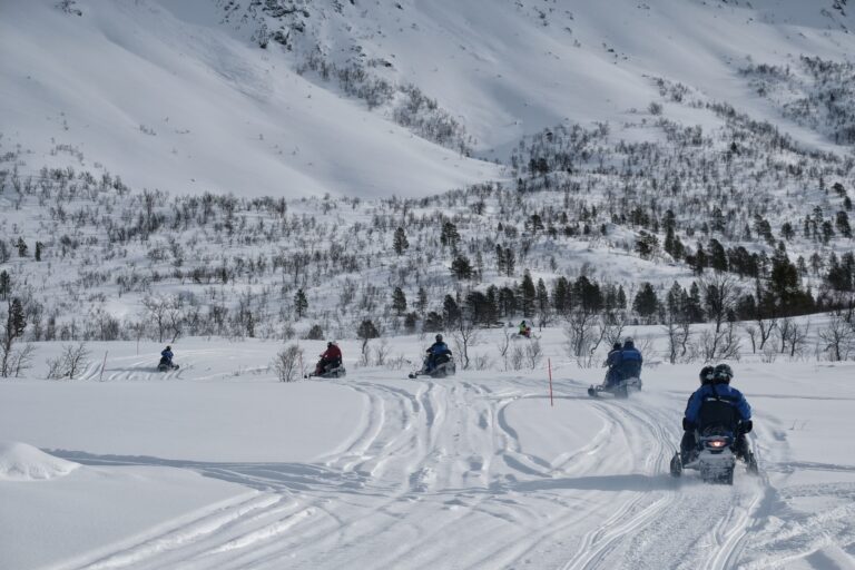 People snowmobiling in Northern Norway with Best Arctic