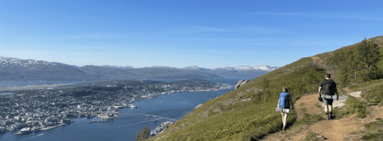 Tromsø view from Storsteinen Mountain in the summer