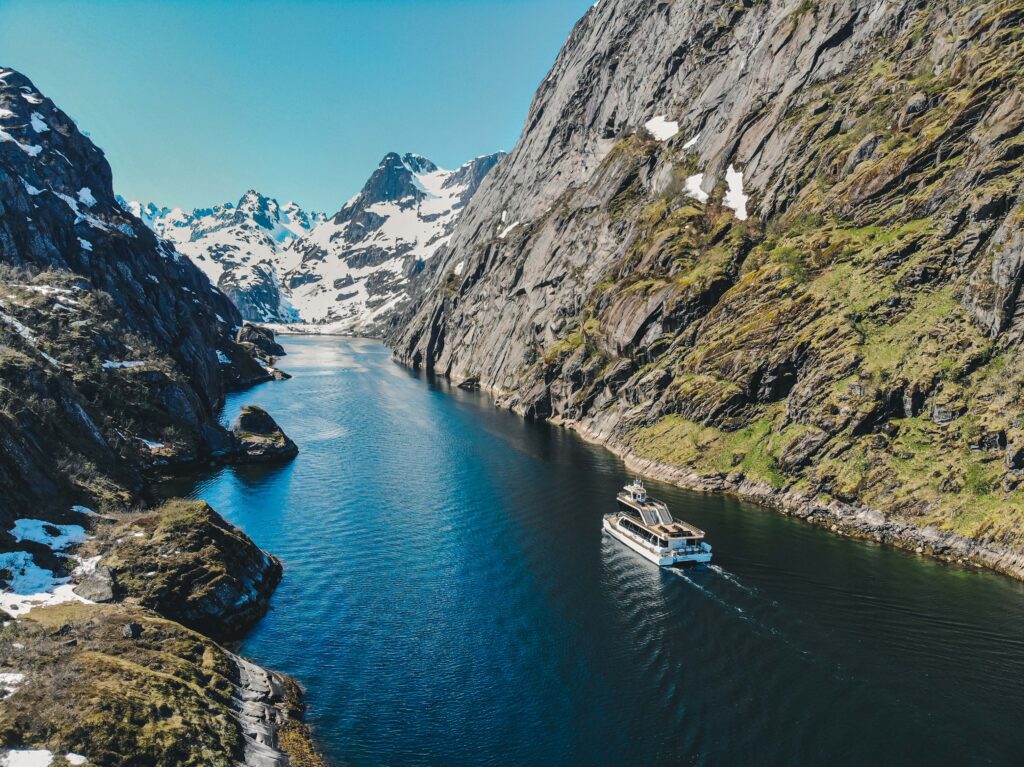 boat trip in lofoten fjords