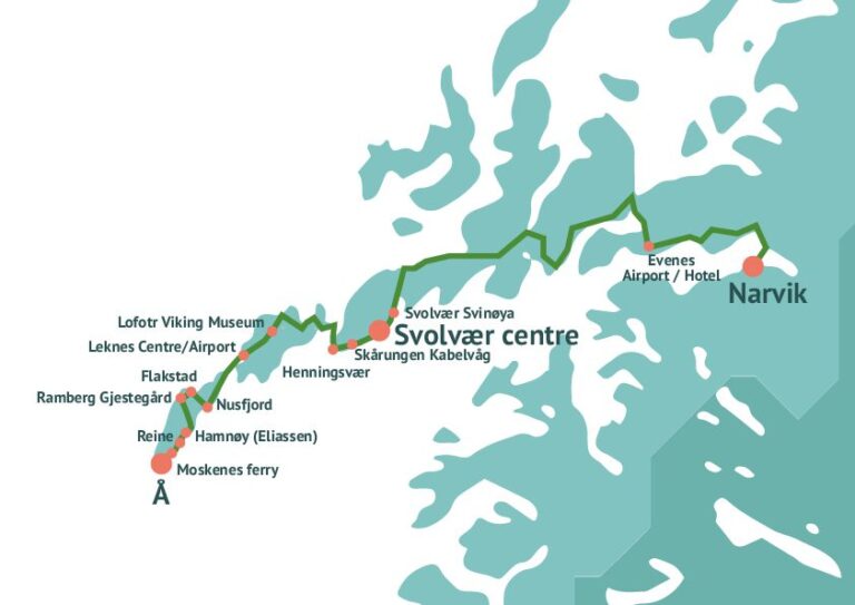 The Arctic Route summer bus route between Lofoten and Evenes Airport