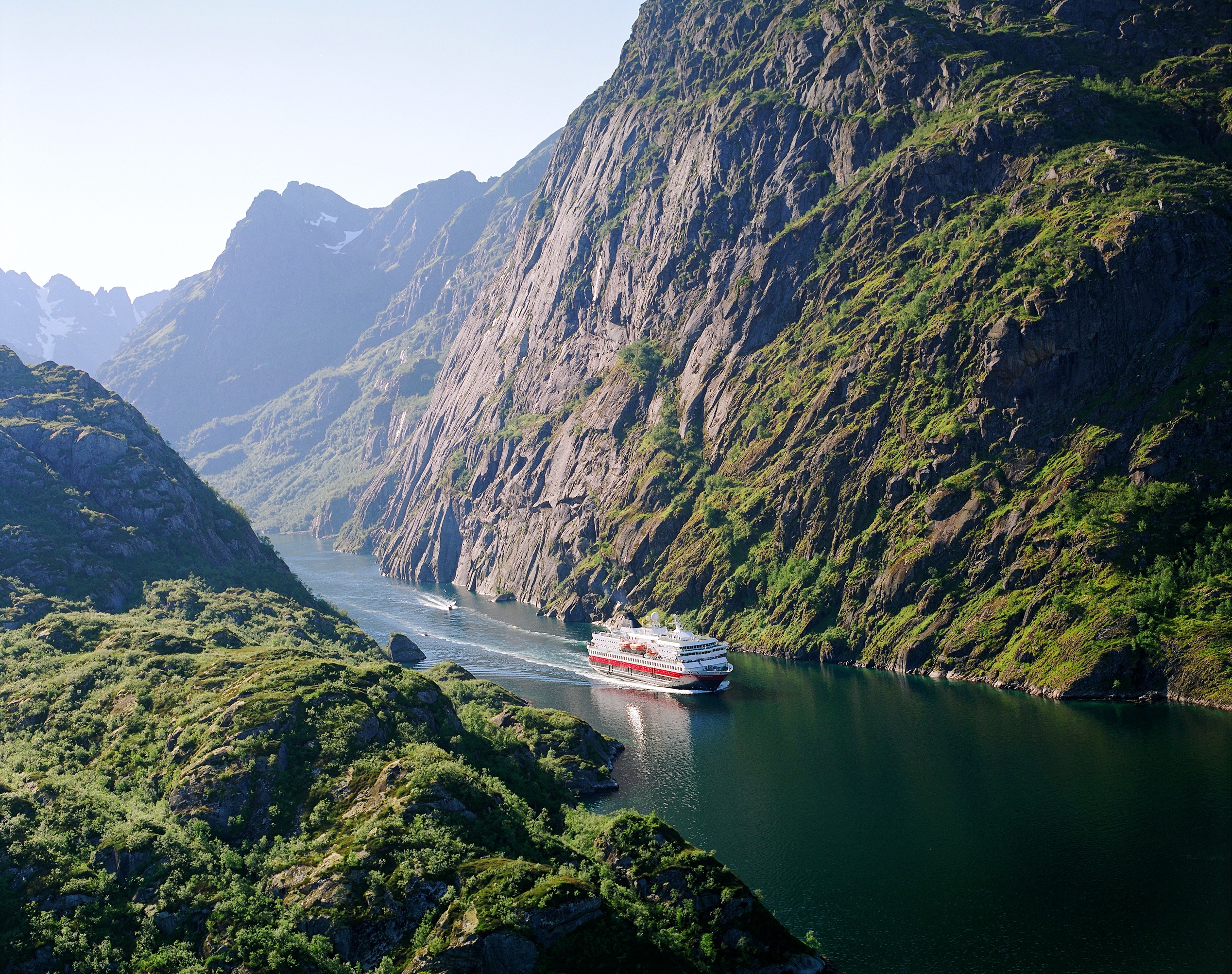 Hurtigruten Cruise into Trollfjord, with Arctic Route bus