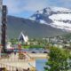 View of the arctic cathedral from the city center during summer time.
