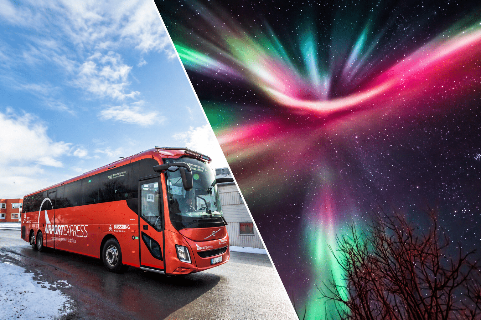 Buchen Sie den Tromsø Airport Express und erhalten Sie 20 % Rabatt auf eine Nordlicht-Tour