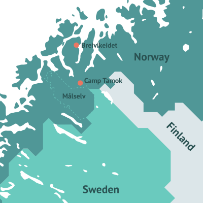 Map of northern Norway area